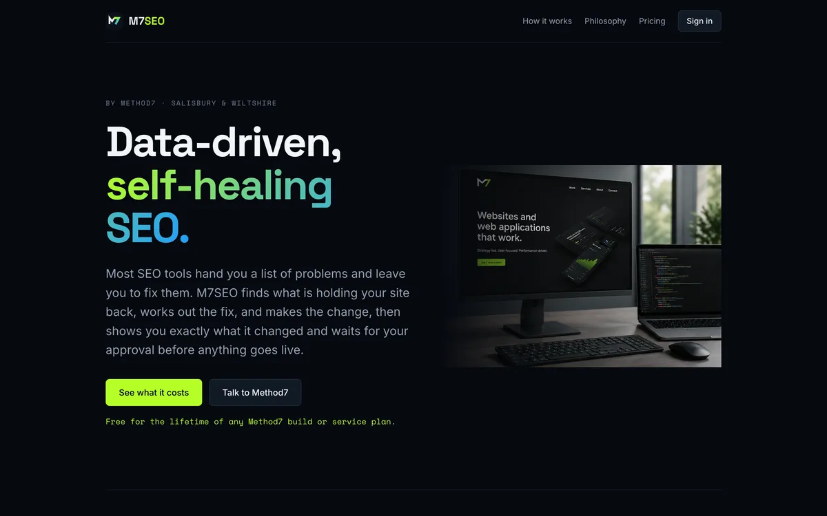 M7SEO Agentic SEO platform screenshot